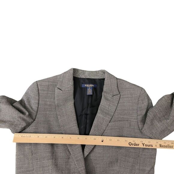 Brooks Brothers Blazer Womens 6P 6 Petite Gray‎ Stellita Fit Italian Wool Jacket - Picture 7 of 8
